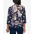 thumbnail image 5 of Alfred Dunner Womens Petite Paisley Border Braid Neck Top, 5 of 6