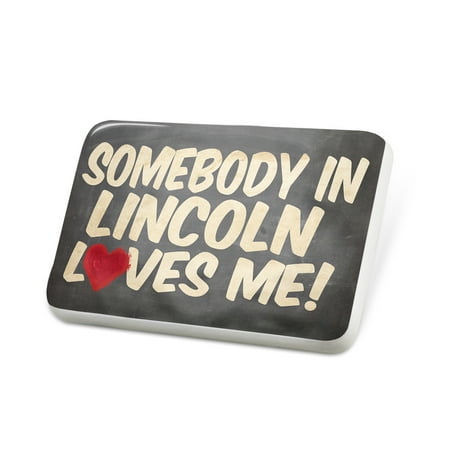 Porcelein Pin Somebody in Lincoln Loves me, England Lapel Badge – NEONBLOND
