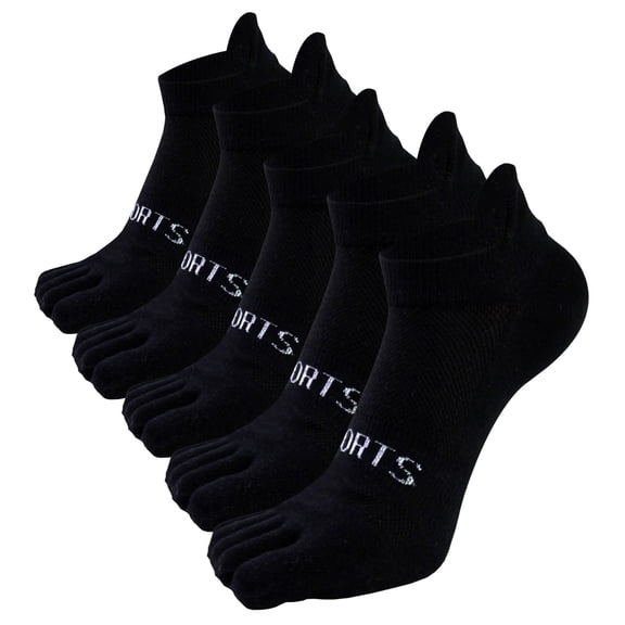 SPOKKI 5 Pairs Toe Socks for Men Women, Ankle Five Finger Socks Athletic Running Socks for Hiking, Gym & Tennis