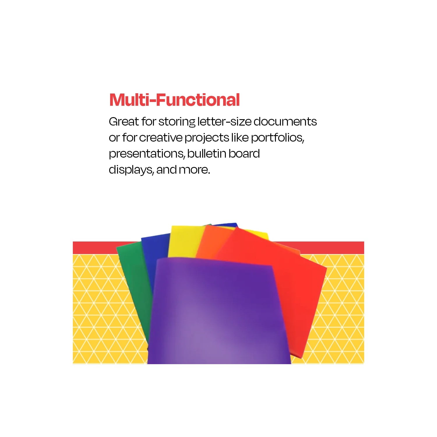 2-Pocket Poly Folders, Assorted Colors, Pack of 36