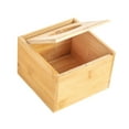 thumbnail image 1 of Caja de pañuelos de bambú con tapa, dispensador de pañuelos faciales, organizador decorativo rectangular S, 1 of 9