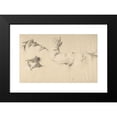 thumbnail image 2 of Romain Cazes 14x11 Black Modern Framed Museum Art Print Titled - Studies of Drapery in Sleeve and Collars (1828-81), 2 of 5