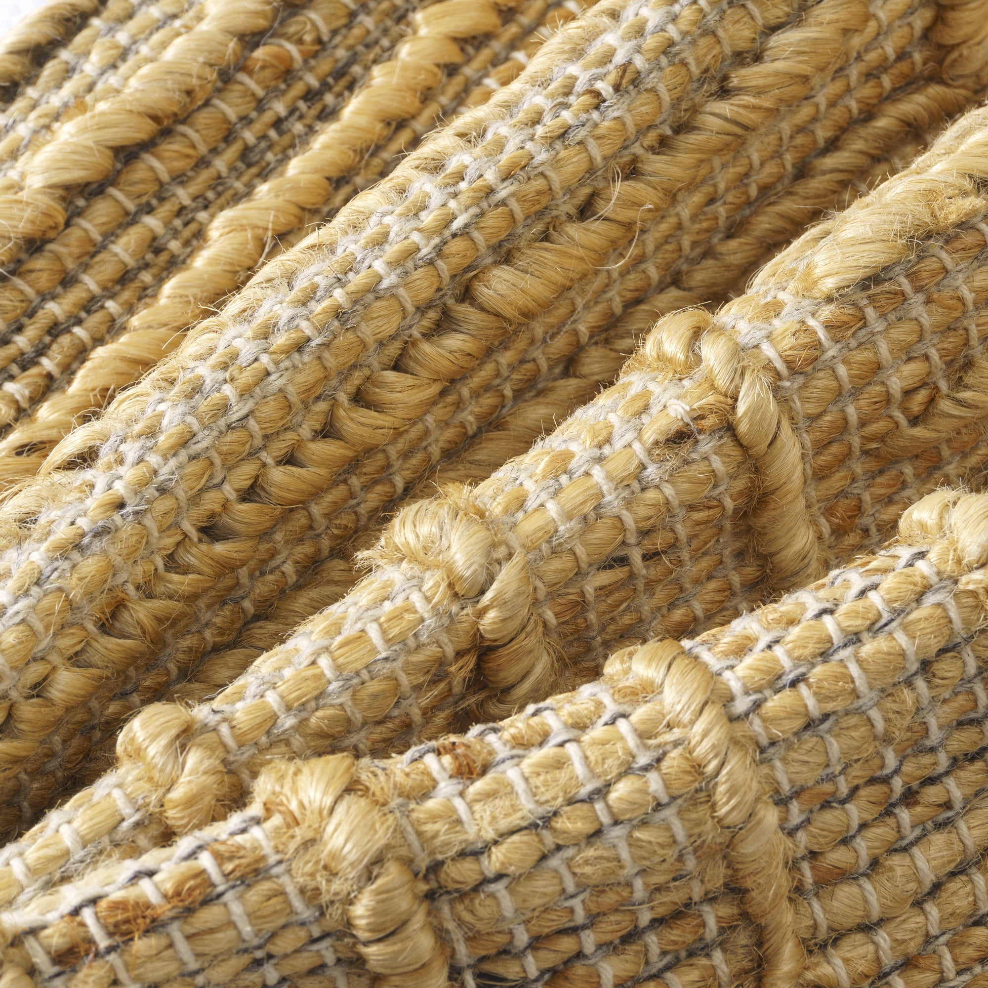 Ox Bay Pippa Striped Farmhouse Jute Hand Woven Throw Pillow, Natural, 22" x 22"