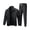 Black, variant on Men’s Two Piece Tracksuit Set with Zipper Jacket and Drawstring Pants Athletic Full Sleeve Top and Bottom Sportswear Outfit
