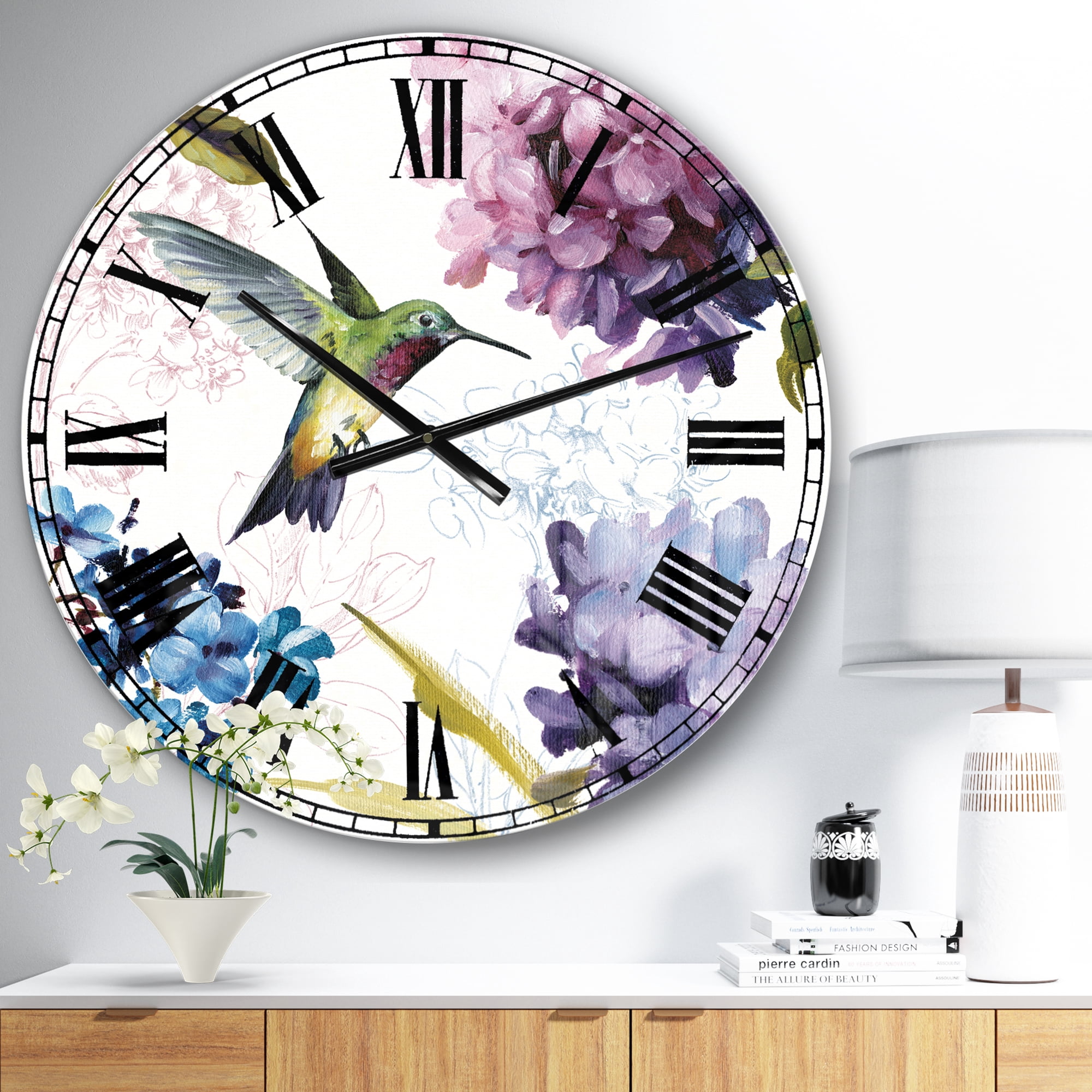 Designart Oversized Multicolor Analog Round Modern Traditional Wall Clocks, CLM30802-C23