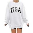 thumbnail image 4 of Ediodpoh Women's Fashion Letter Print Crewneck Long Sleeve Drop Shoulder Loose Fit Casual Sweatshirt Womens Sweatshirts White XL, 4 of 5