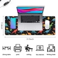 thumbnail image 5 of Long Mouse Pads for Desk,Black Cartoon Dinosaurs Colorful Leaves Desk Mats on Top Of Desks, Desk Mouse Pad Extra Large with 3mm Non-Slip Base and Stitched Edge for Gaming,Work,Home 31.5"x11.8", 5 of 5