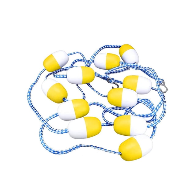 YUEWO 18' Swimming Pool Safety Float Line Divider Rope Kits with 2 Pre-Assembled Stainless Hooks Pool Accessories for Inground Swimming Pool
