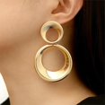 thumbnail image 2 of HAHDAXIA Boucles d'Oreilles Boho Rondes pour Femmes Pendantes Dorées Géométriques Boucles d'Oreilles Statement Boucles d'Oreilles Géométriques à Double Cercle pour Femmes Filles, 2 of 7