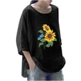 thumbnail image 1 of Camiseta holgada de manga 3/4 con cuello redondo y estampado informal para mujer Fridja fjkfkj3193, 1 of 5