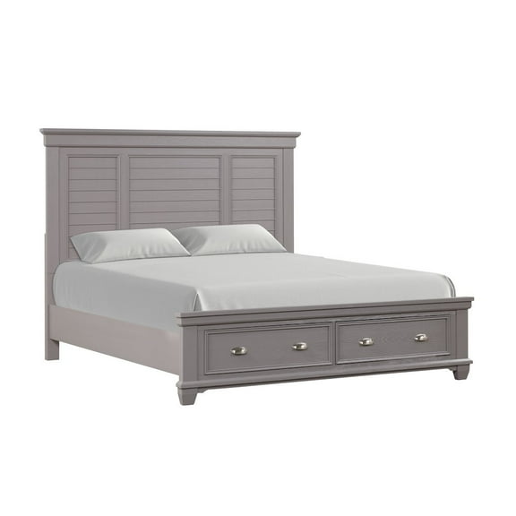 New Classic Furniture Jamestown Wood California King Storage Bed, Gray