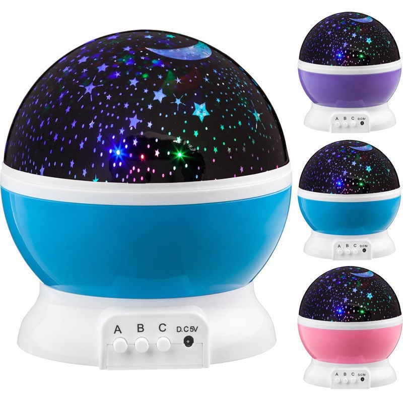Star Lighting Lamp 4 LED Bead 360 Degree Romantic Room Rotating Cosmos