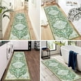 thumbnail image 3 of Findosom 2'x6' Vintage Runner Rug 0.4" Distressed Hallway Rug Non Slip Laundry Runner Rug Decor Rug Washable Runner Rug Kitchen Floor Mat Entryway Rug Runner for Laundry Kitchen Entryway, Green, 3 of 8