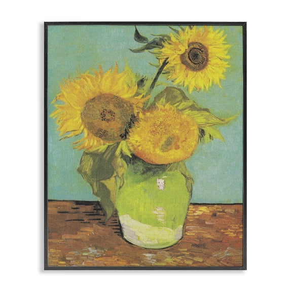 Stupell Industries French Country Traditional Sunflower Van Gogh Black Framed Giclee Art, 11 x 14, by Vincent Van Gogh