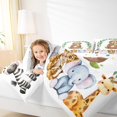 thumbnail image 4 of Feelyou Kawaii Sloth Animal Full Size Comforter Sets for Kids, Hippo Zebra Wildlife Bedding Comforter Set, Green Leaf Plant Reversible Bedding Sets, Super Cozy Room Decor, 3-Piece, 4 of 8