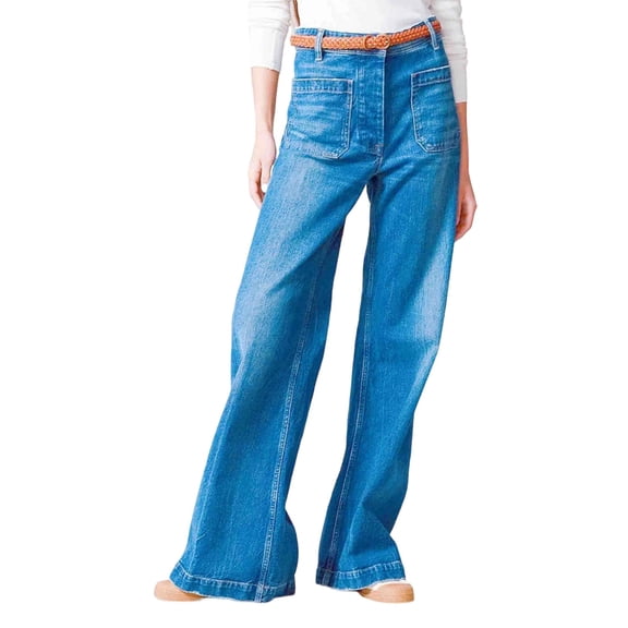 Womens Jeans High Waisted Straight Leg Baggy Boyfriend Jeans for Women Cargo Pants Medium Blue XXL