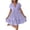 Purple, variant on Women's V Neck Short Sleeve Ruffle Hem Babydoll Dress Loose Fit for All Day Comfort