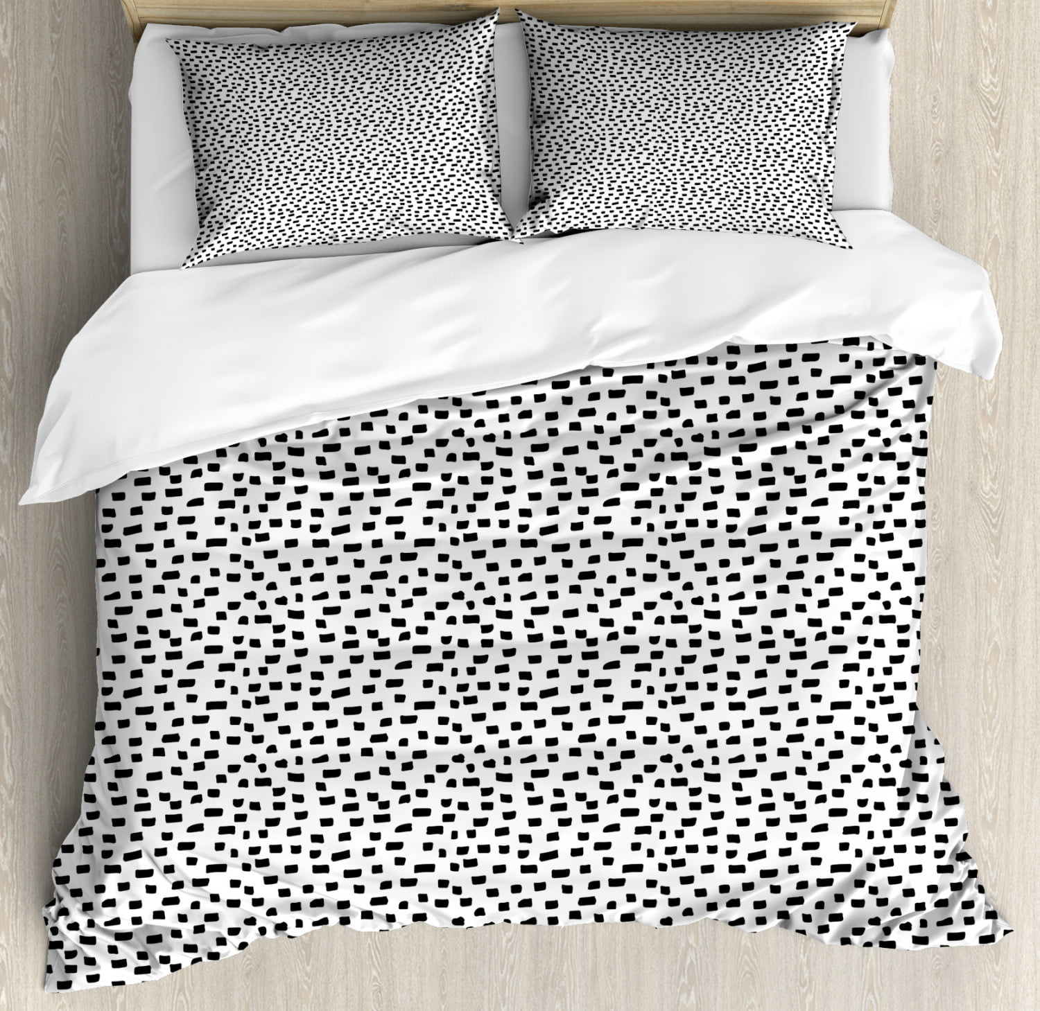 Black And White Duvet Cover Set King Size Monochrome Abstract