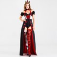 thumbnail image 5 of IBTOM CASTLE Women Queen Dress Adult Cosplay Halloween Clothes with Crown Queen of Hearts Fancy Dress Up for Christmas Carnival Birthday Party, 5 of 8