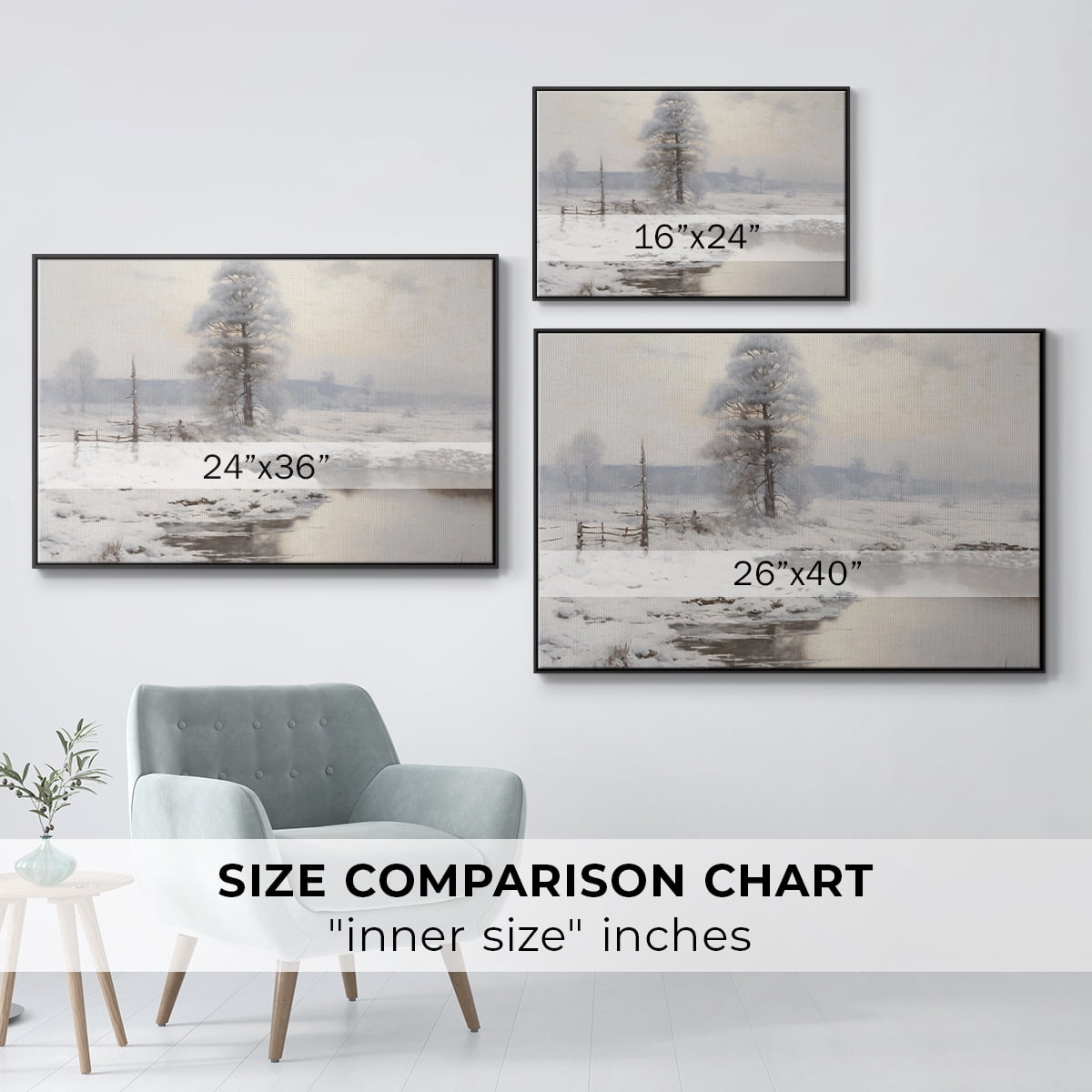 Vintage Landscape-XVI By Wexford Home Framed in Black Wood Gallery Wrapped Canvas 25 in. x 37 in.