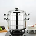 thumbnail image 6 of Clearance!Giyblacko Thickened Stainless Double Layer Steaming Pot Household Double Layer Pot Large Soup Pot Steamed Bread And Fish Pot Induction Cooker Stove, 6 of 9
