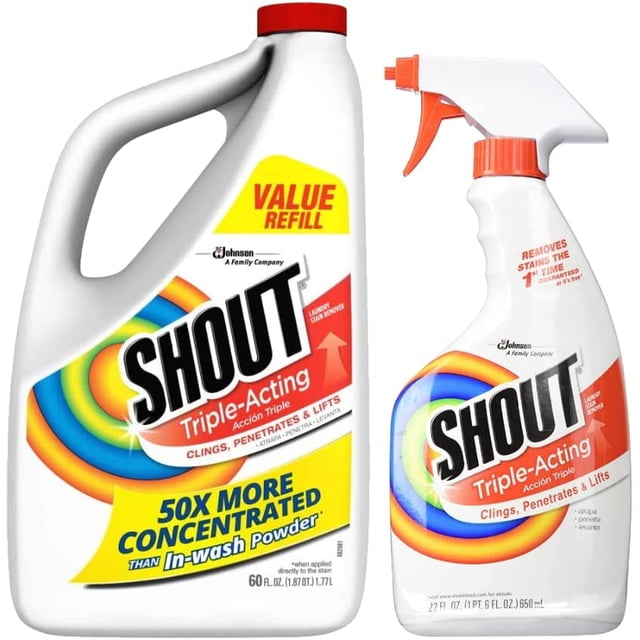 Shout Laundry Stain Remover Multi Pack by Shout (Set of 2 - 60 Fl Oz + 650 mL)