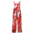 thumbnail image 4 of Moda mujer Casual estampado hombro botón tirantes mono ancho bolsillo pierna pantalón Fridja  alkflakhf37782, 4 of 8