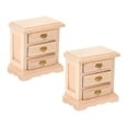 thumbnail image 1 of Shisuyan 2pcs Mini House Wooden Night Table Model Wooden Dollhouse Bedside Table Model Decoration, 1 of 9
