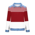 thumbnail image 5 of Dazajoo Oversized Colorblock Sweatshirts for Women Long Sleeve Denim Patchwork Pullover Tops Casual Y2k Striped Graphic Shirts,Wine,XXL, 5 of 5