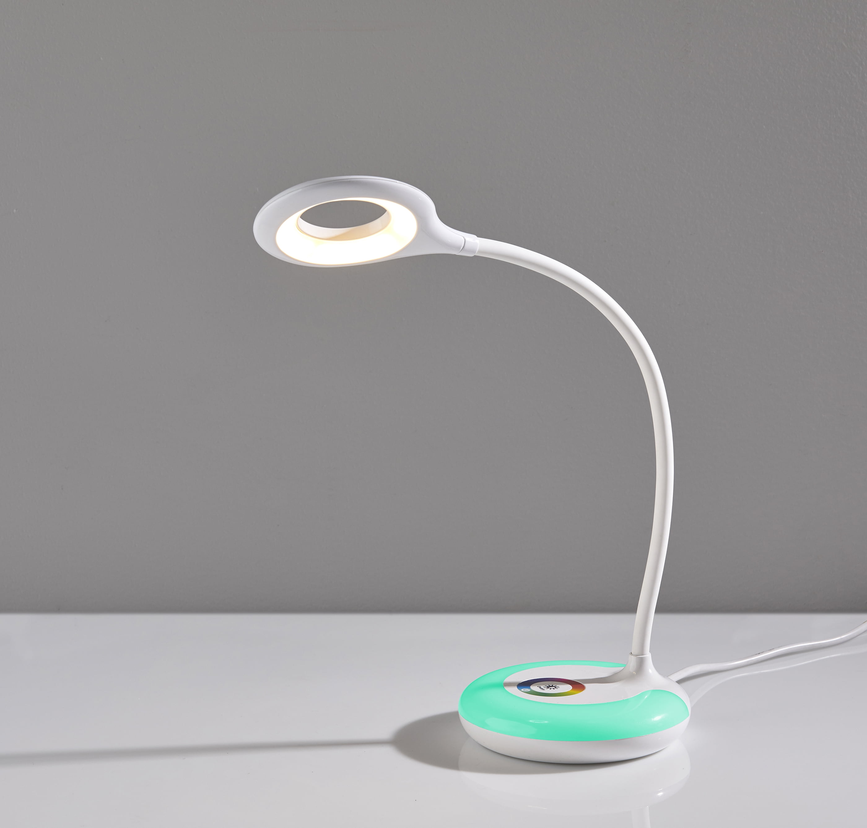 Mainstays 20-Inch Adjustable LED Desk Lamp With USB Port, White