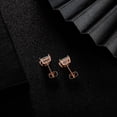 thumbnail image 3 of GEMSME 18K Rose Gold Plated Princess Cut Clear Cubic Zirconia Stud Earrings Set for Women Men 3mm/4mm/5mm/6mm/7mm, 3 of 6