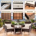 thumbnail image 2 of Tappio 3 Piece Patio Conversation Bistro Set Outdoor Chat Furniture, Porch Balcony Furniture Set,Wicker Chairs and Storable Table Set for Patio Balcony Backyard Apartment,Brown/Beige, 2 of 8