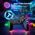 thumbnail image 4 of Wireless Pro Controller for Switch/Switch 2/Lite/OLED/PC, Gamepad with 7 Color-Changing RGB Lighting/Dual Vibration/6-Axis Gyroscope/Turbo, Ergonomically Designed Precise Joystick, 4 of 5