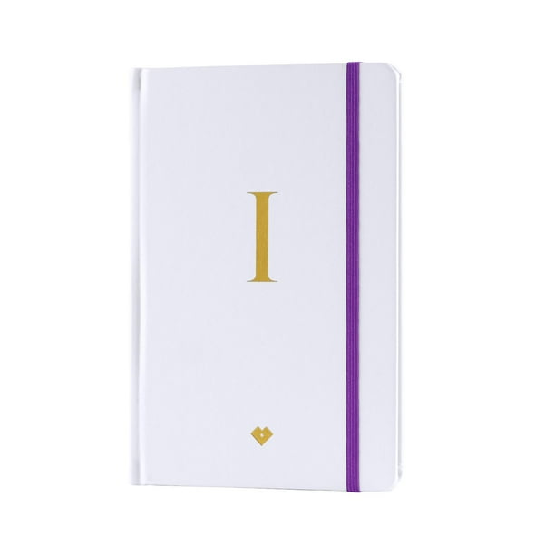Libreta de Notas con Iniciales LuckyLy, Notebook Pasta Dura de Piel Vegana, Letras A-Z dorado 152 páginas