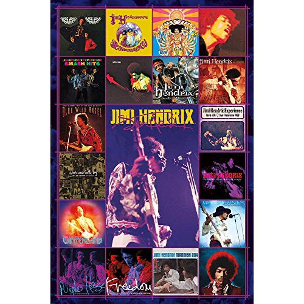 Jimi Hendrix Album Covers Laminated Poster 24.5" x 36.5" Walmart