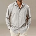 thumbnail image 2 of jjayotai Mens Button down Shirt Casual Untucked Shirts Long Sleeve Dress Shirt with Pocket, 2 of 6