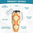 thumbnail image 2 of Yayeee 30oz Stainless Steel Tumbler with Straw and Handle Double-Wall Insulated Travel Water Bottle, Orange Circle, 2 of 8