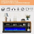 thumbnail image 5 of Merluxy 75" Fireplace TV Stand for TVs up to 85", Black & Brown, 5 of 7