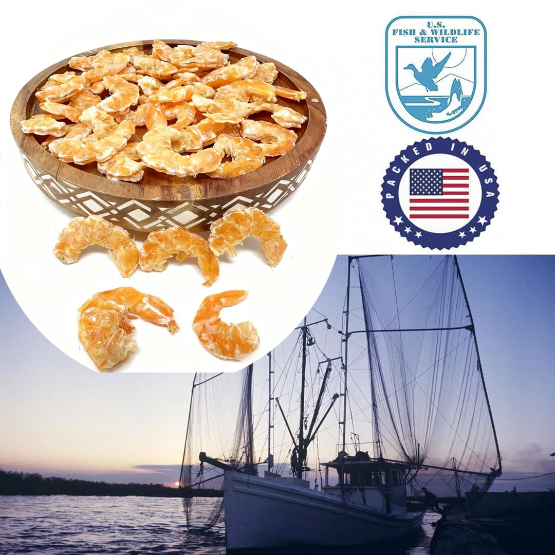 3LB Dried Shrimp Florida Sun Died Shrimp, USA Dried Seafood Fresh-Caught Dehydrated for Snacks, Seafood Salad, Pad Thai or Soup  Large 3X 1LB /Bags