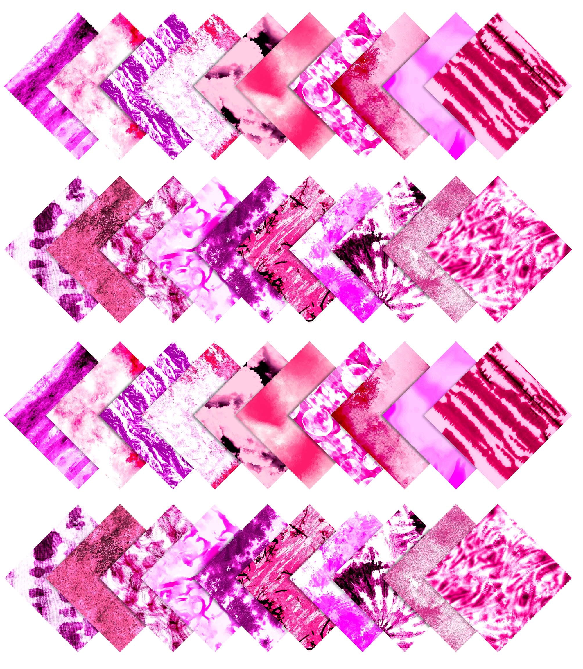 Soimoi 40Pcs Tie Dye Print Precut Fabrics Strips Roll Up 1.5x42inches Cotton Jelly Rolls For Quilting - Purple