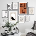thumbnail image 2 of Póster de arte lineal con rostro abstracto estilo bohemio chic, impresión en lienzo beige y negro para decoración de pared del hogar moderno, 2 of 5