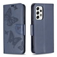 thumbnail image 2 of Allytech Embossed Butterfly Case for Samsung Galaxy A53 5G, PU Leather Card Slots Flip Stand Magnetic Closure Wrist Strap Lanyard Protective Cover for Galaxy A53 5G, Blue, 2 of 5