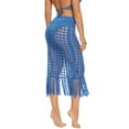 thumbnail image 4 of Idoravan Women's Basic Versatile Skirt Clearance Women Solid Swimsuit Bohemian Hollow Weave Tassels Cover Up Bikini Swimwear Beach Cover-Ups Wrap Skirt, 4 of 5