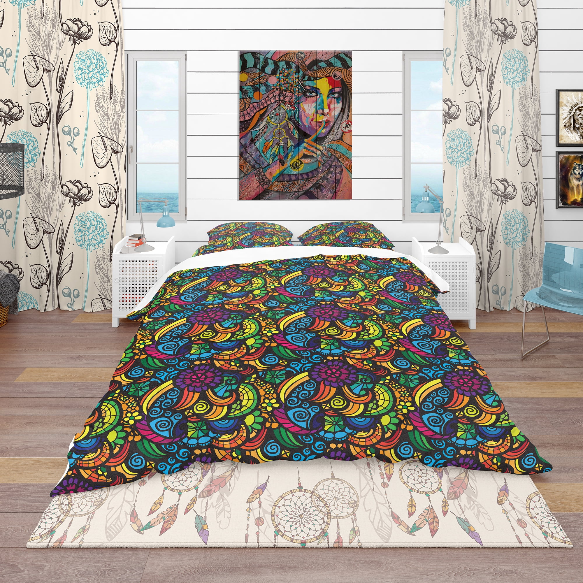 Designart 'Multicolor Mosaic Pattern' Bohemian & Eclectic Duvet Cover Set