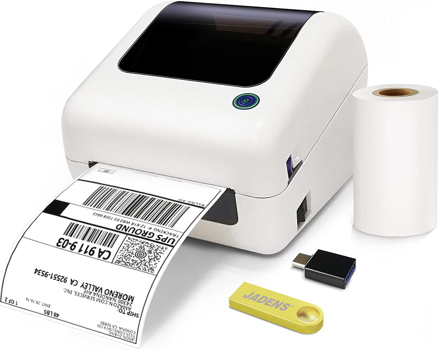 Thermal Label Printer FedEx Shopify,Ebay Compatible with Etsy with 4X6 100 Pcs Direct Thermal Shipping Labels for Shipping Packages Postage Home Small Business 
