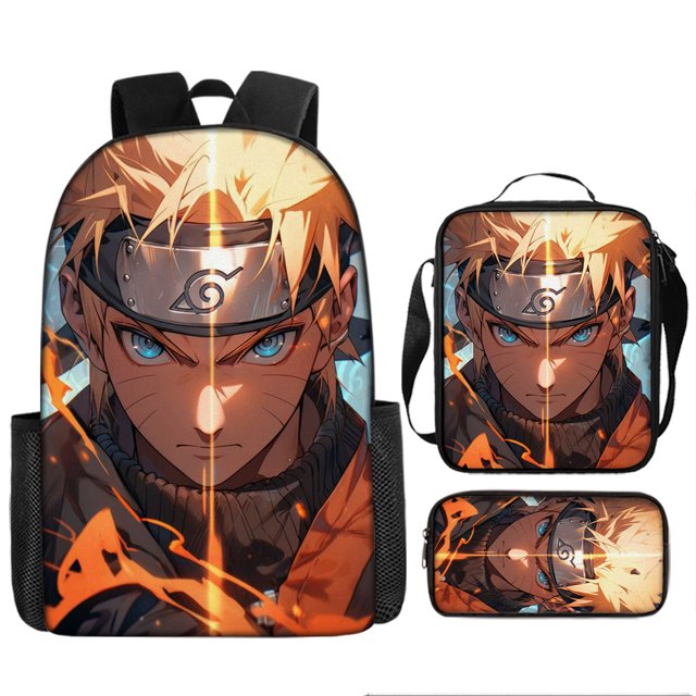 Naruto Anime Backpack Three-Piece Set-Lightweight And Durable Backpack With A Unique Anime Design For Everyday Use-week