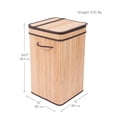 thumbnail image 3 of BirdRock Home Bamboo Square Laundry Hamper with Lid and Cloth Liner - Natural, 3 of 9