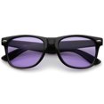 thumbnail image 2 of zeroUV Unisex Retro Wide Temple Color Tinted Square Lens Horn Rimmed Sunglasses 54mm (Black / Purple) - 54mm, 2 of 5