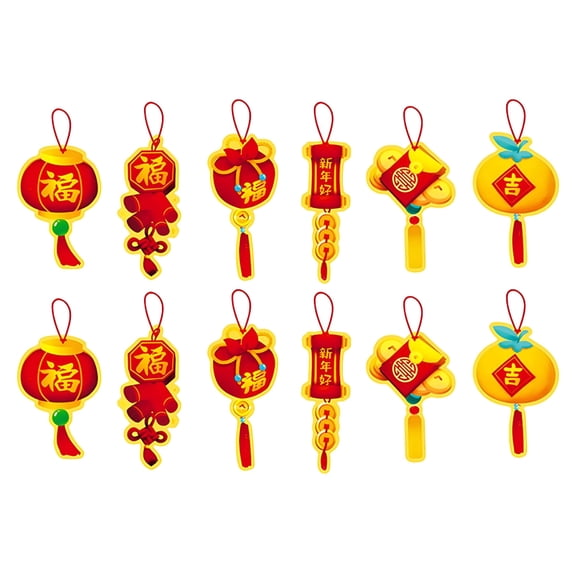 LAMIRO 12Pcs Chinese New Year Decorations Pendants for Home Restaurant Wall Decor Party Style