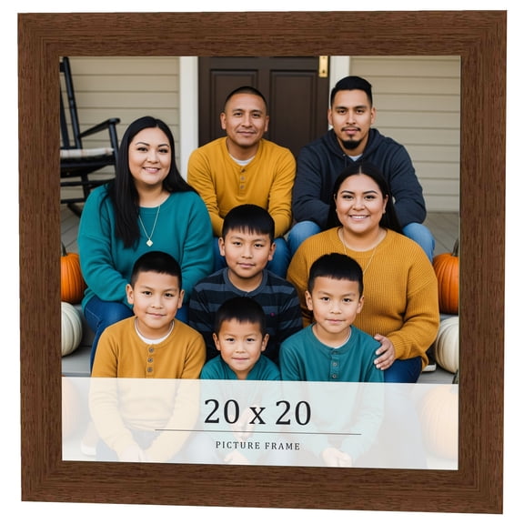 20x20 Brown Real Wood Picture Frame Width 1.25 inches | Interior Frame Depth 0.5 inches | Galvin